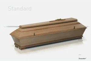Holzsarg in mittlerem Braunton mit Messinggriffen, Serie Standard